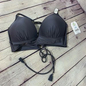 NWT grey bikini top push up